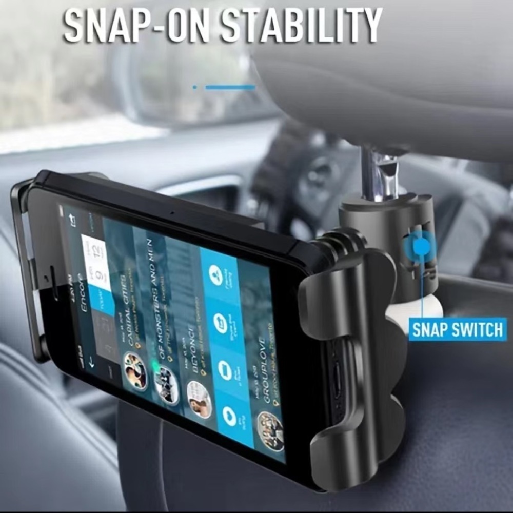 Back Seat Car Cell Phone or Tablet Visual Grip Adapter in Black New.